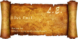 Lövi Emil névjegykártya
