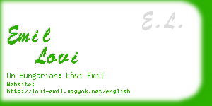 emil lovi business card